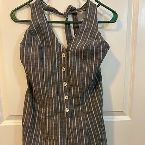 Halter Neck Pinstripe Romper
